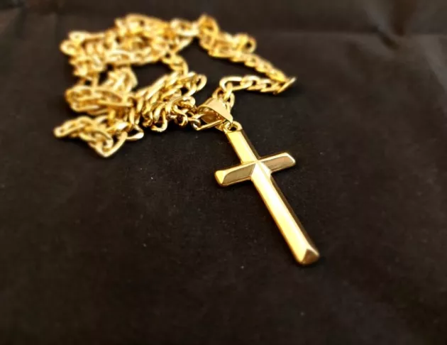 輕奢風時尚簡約十字架項鍊-金