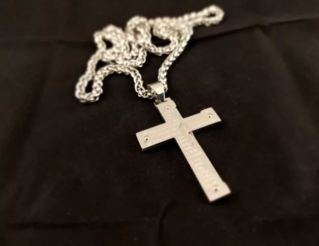 復古鈦鋼十字架項鍊